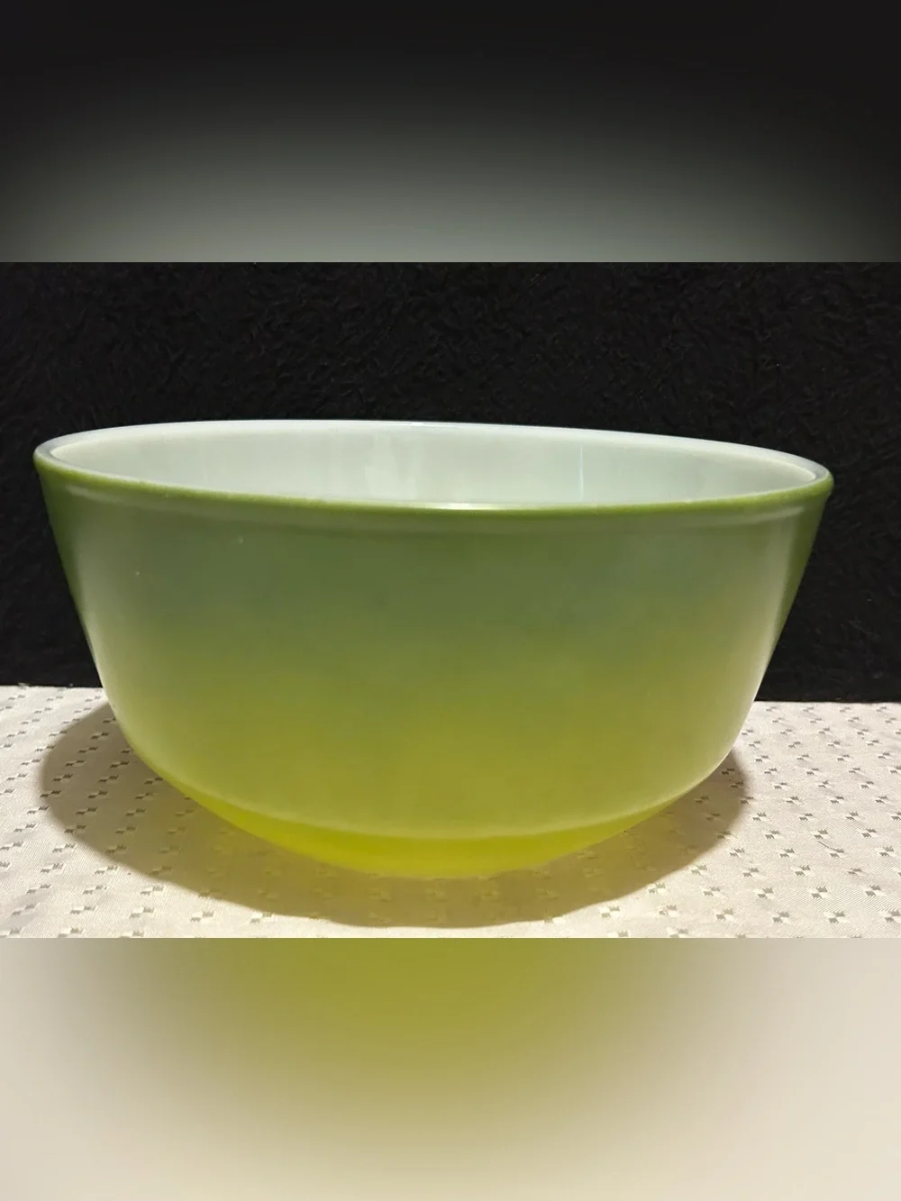 Vintage Anchor Hocking Fire King Avocado Swirl Mixing Bowl Retro Kitchenware